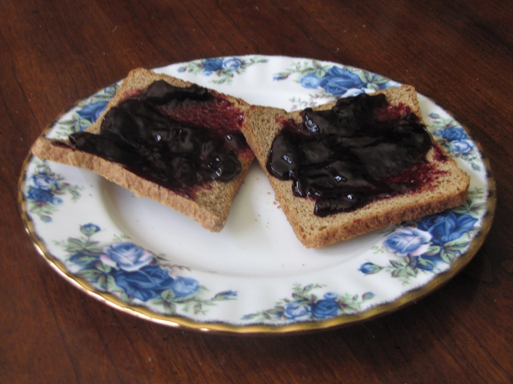 blackberry jam on toast
