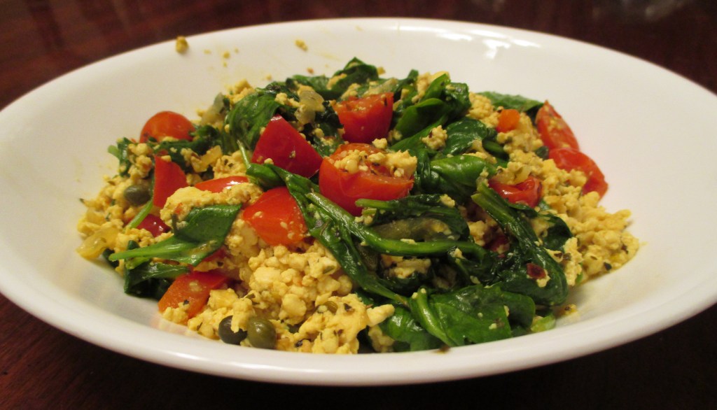 italian tofu scamble wide shot