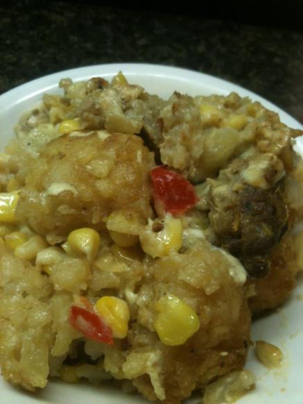 Bean's famous Tater Tot Casserole, a comfort food classic from Wisconsin