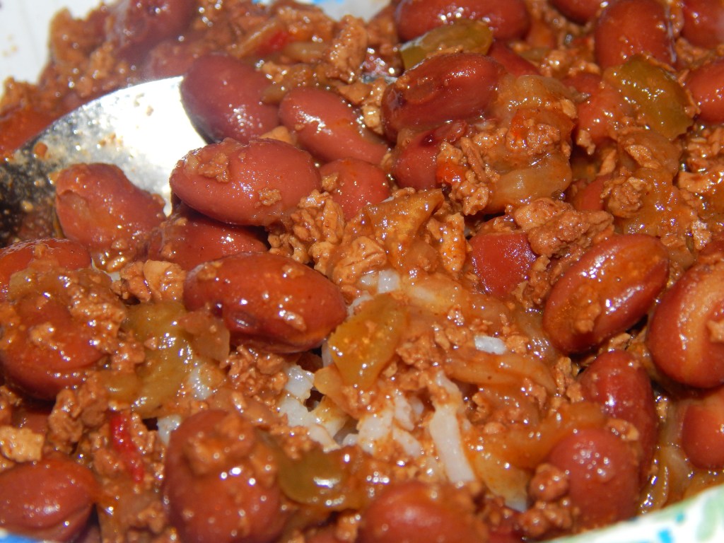 Amy's Organic Chili Medium, Served Over Rice