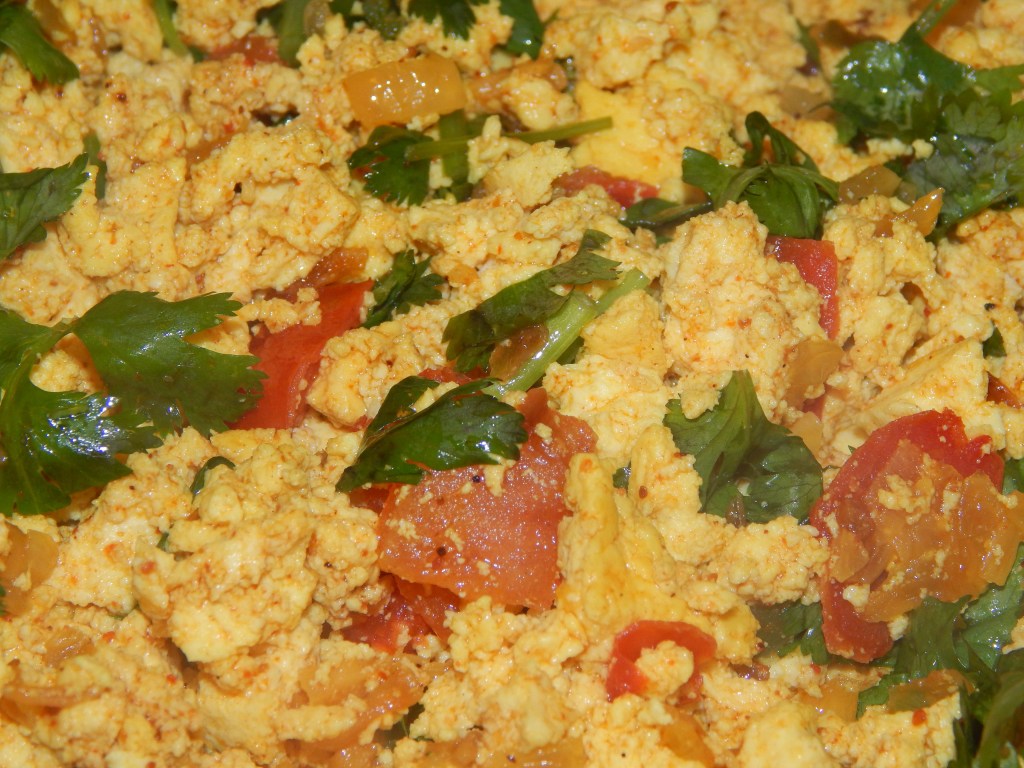 Indian Tofu Scramble (Tofu Bhirji) Close Up