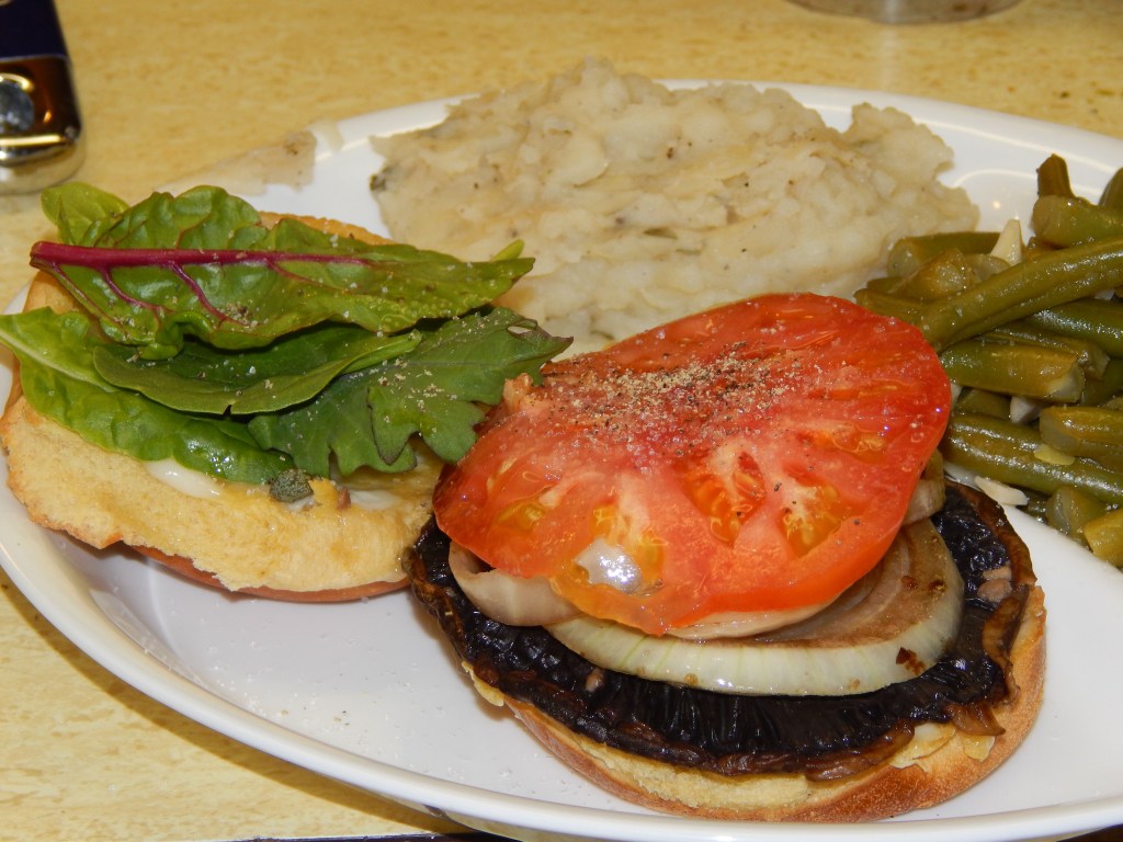 Open Faced Portobello Burger