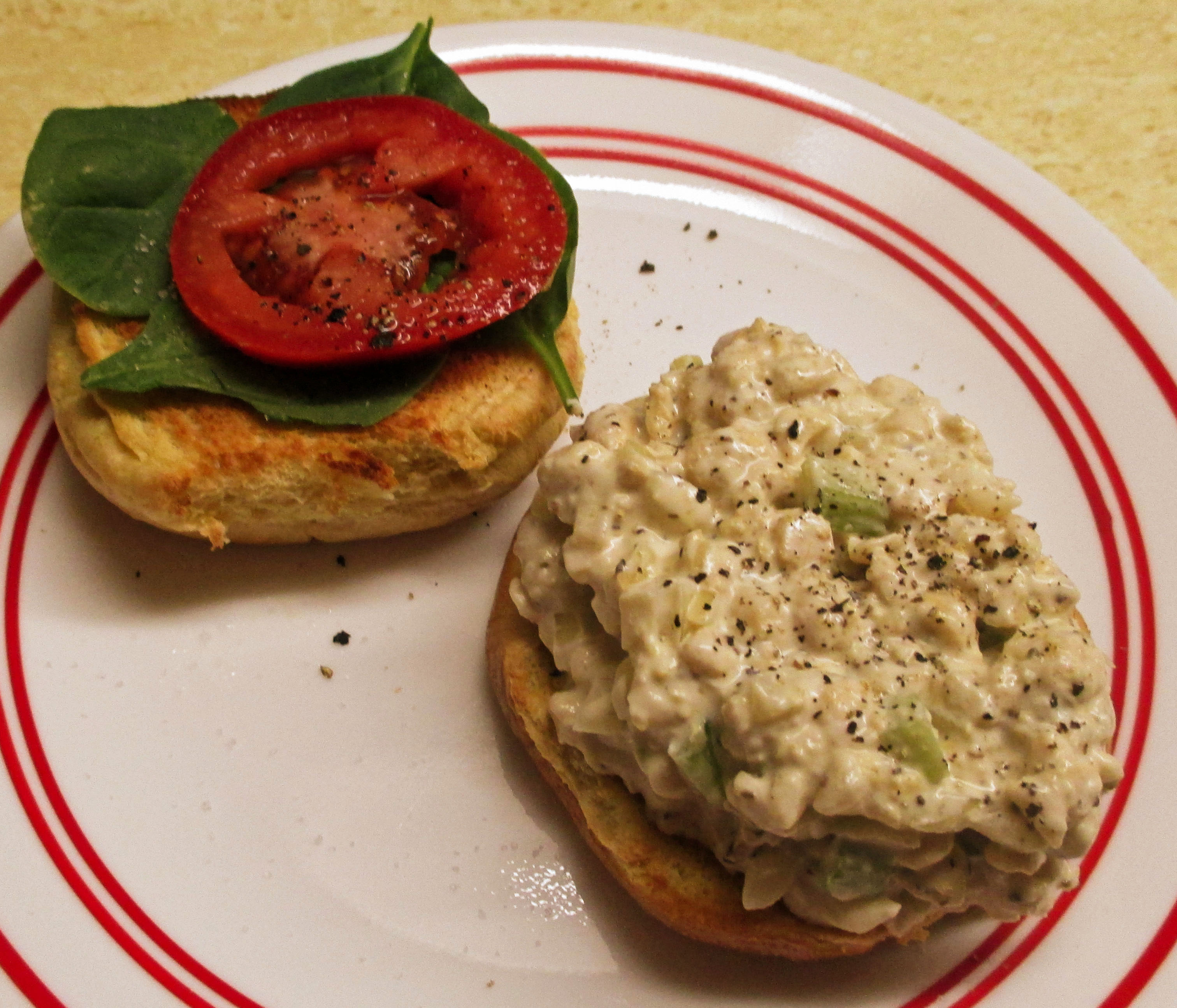 Open Faced Tempeh Chicken Salad Sandwich