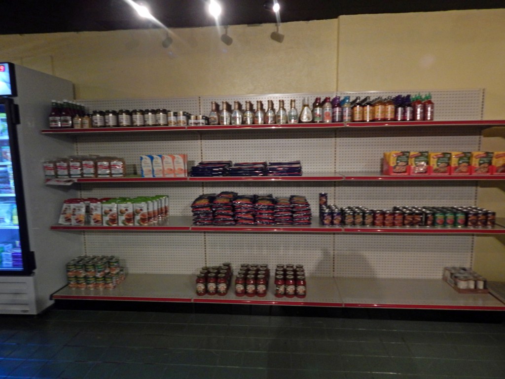 bean market stocking shelves