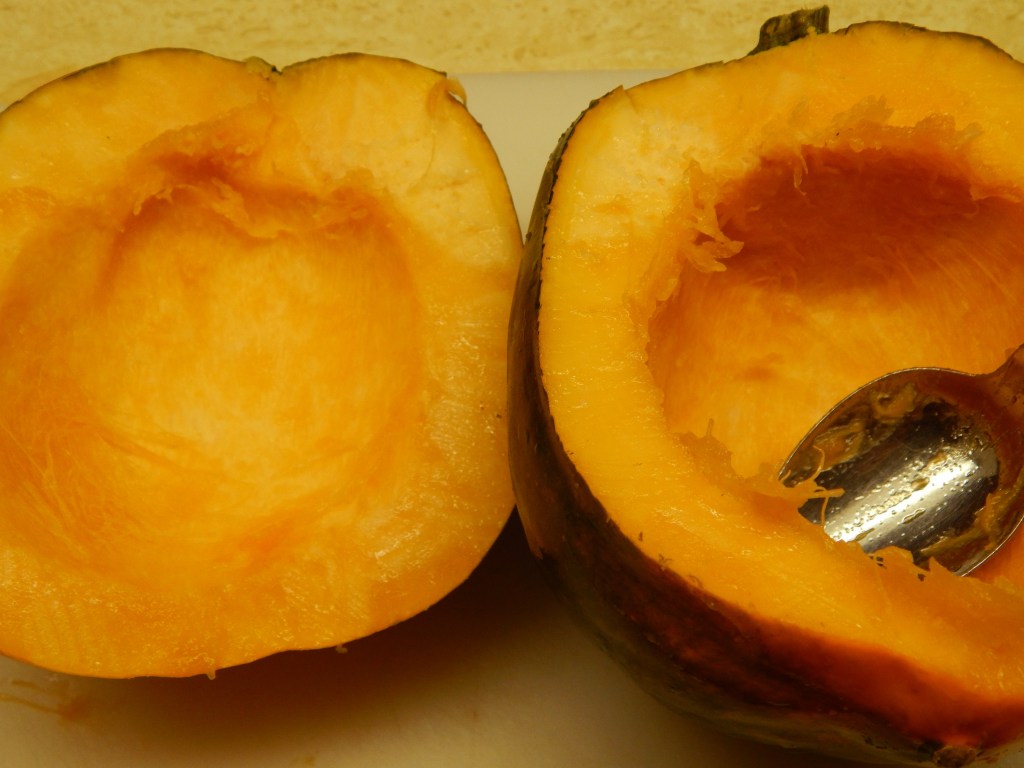 acorn squash - scooped
