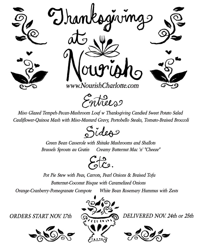 Nourish Thanksgiving Menu
