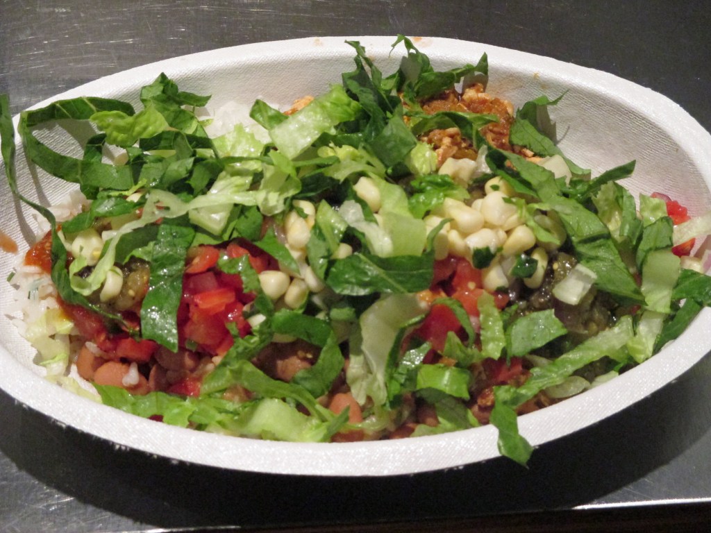 Sofritas Burrito Bowl with (vegan) Pinto Beans