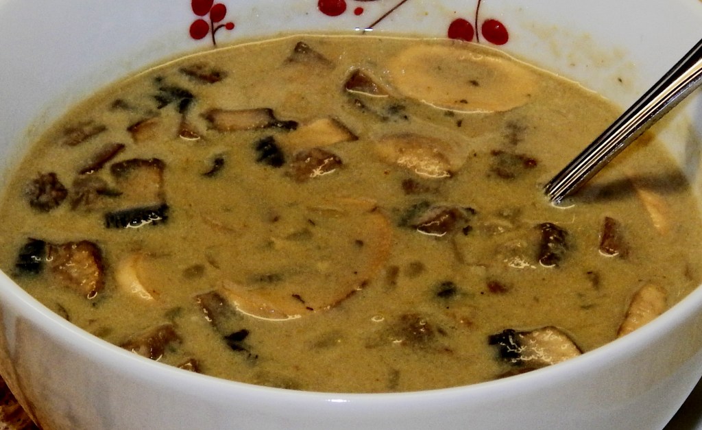 Vegan Mushroom Soup Close Up