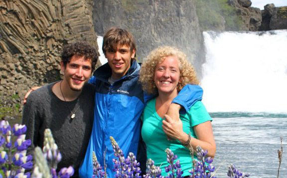 Dr. LeAnne Campbell with her two vegan sons