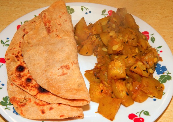 Bottle Gourd With Roti