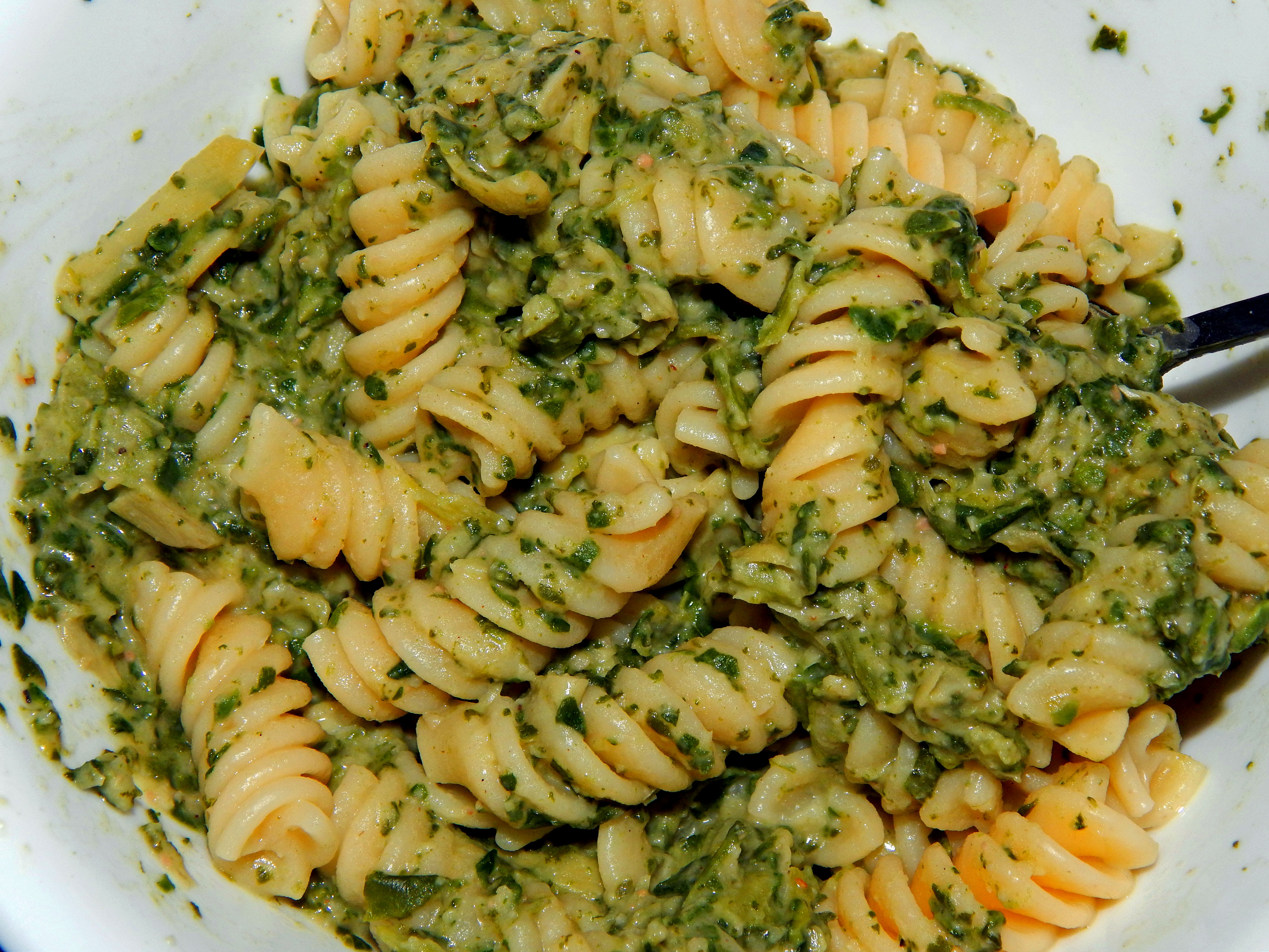 Glorious Green Goo Vegan Spinach Artichoke Pasta