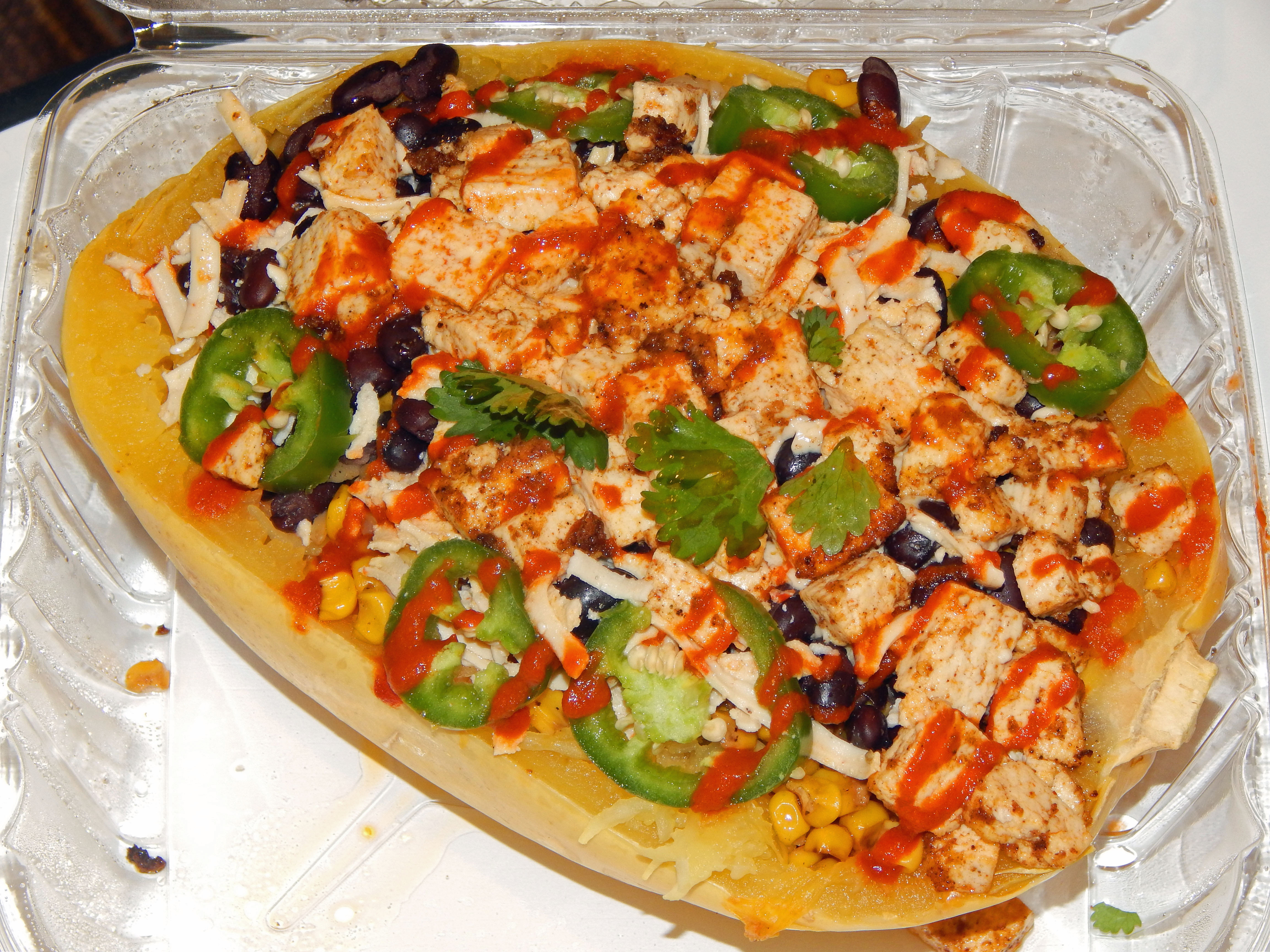 Vegganers Luck Spaghettis Squash Burrito Bowl