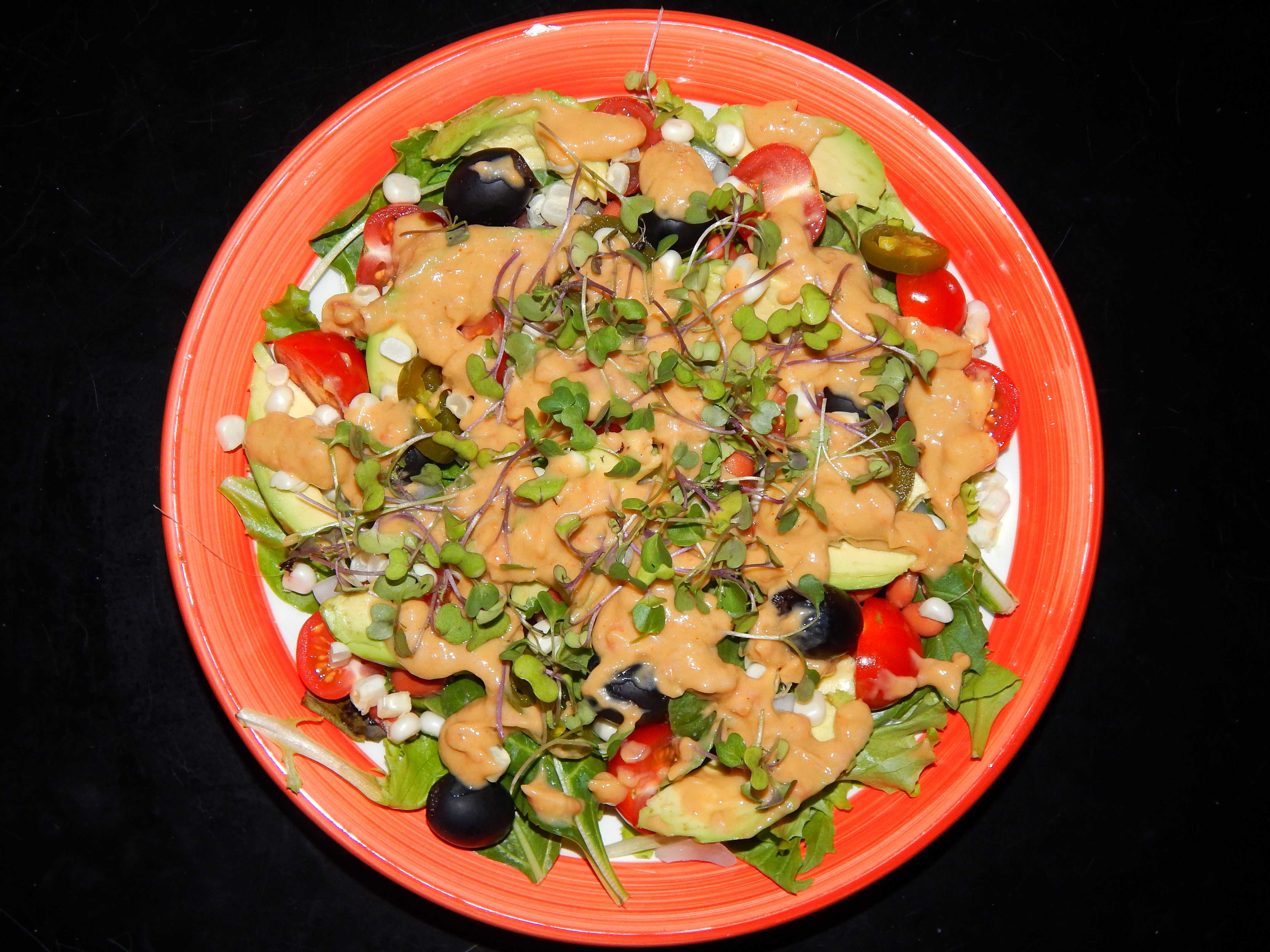 Cinco de Mayo Salad w Spicy Avocado Dressing