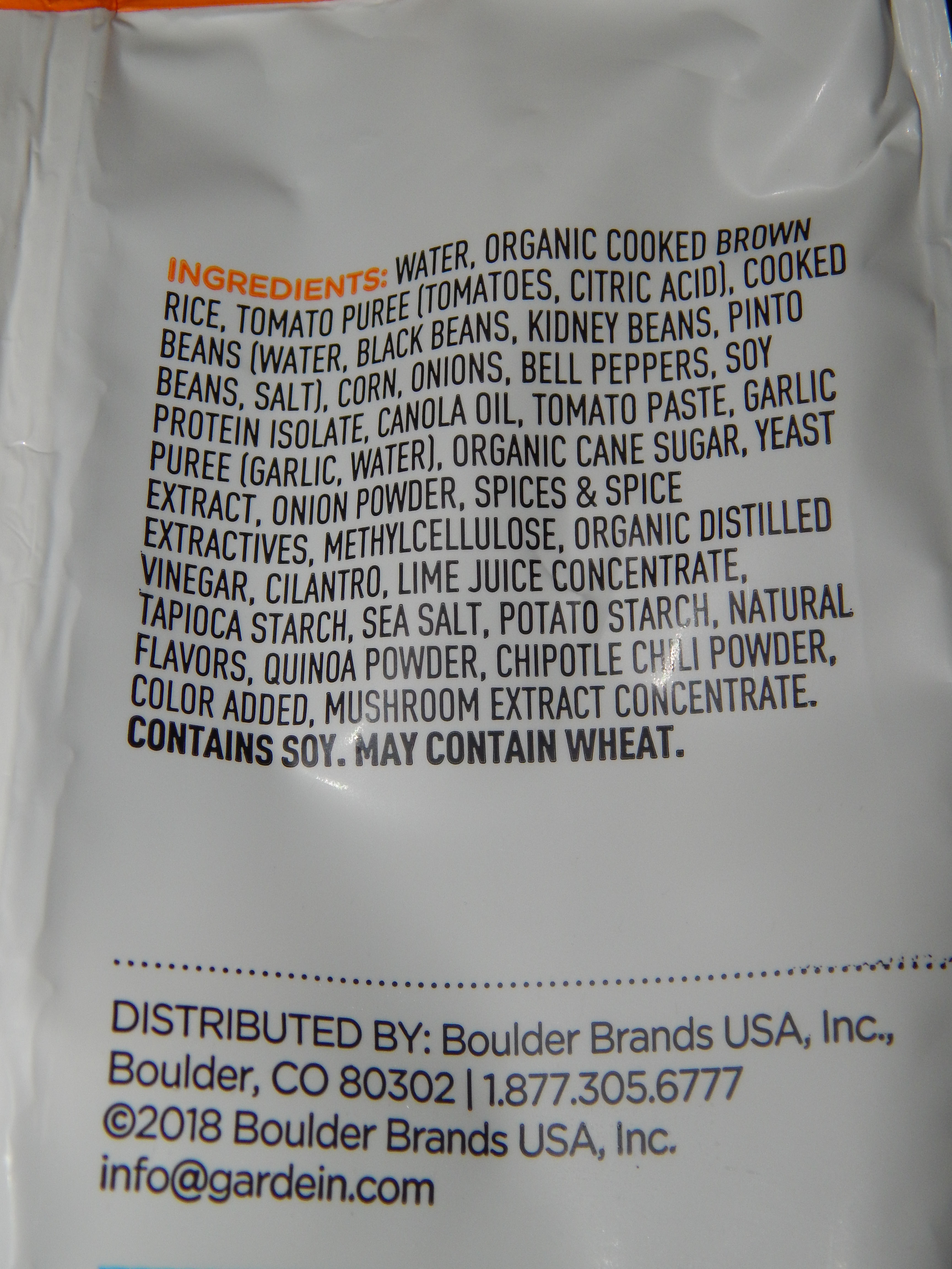 Gardein Chick'n Fiesta Ingredients