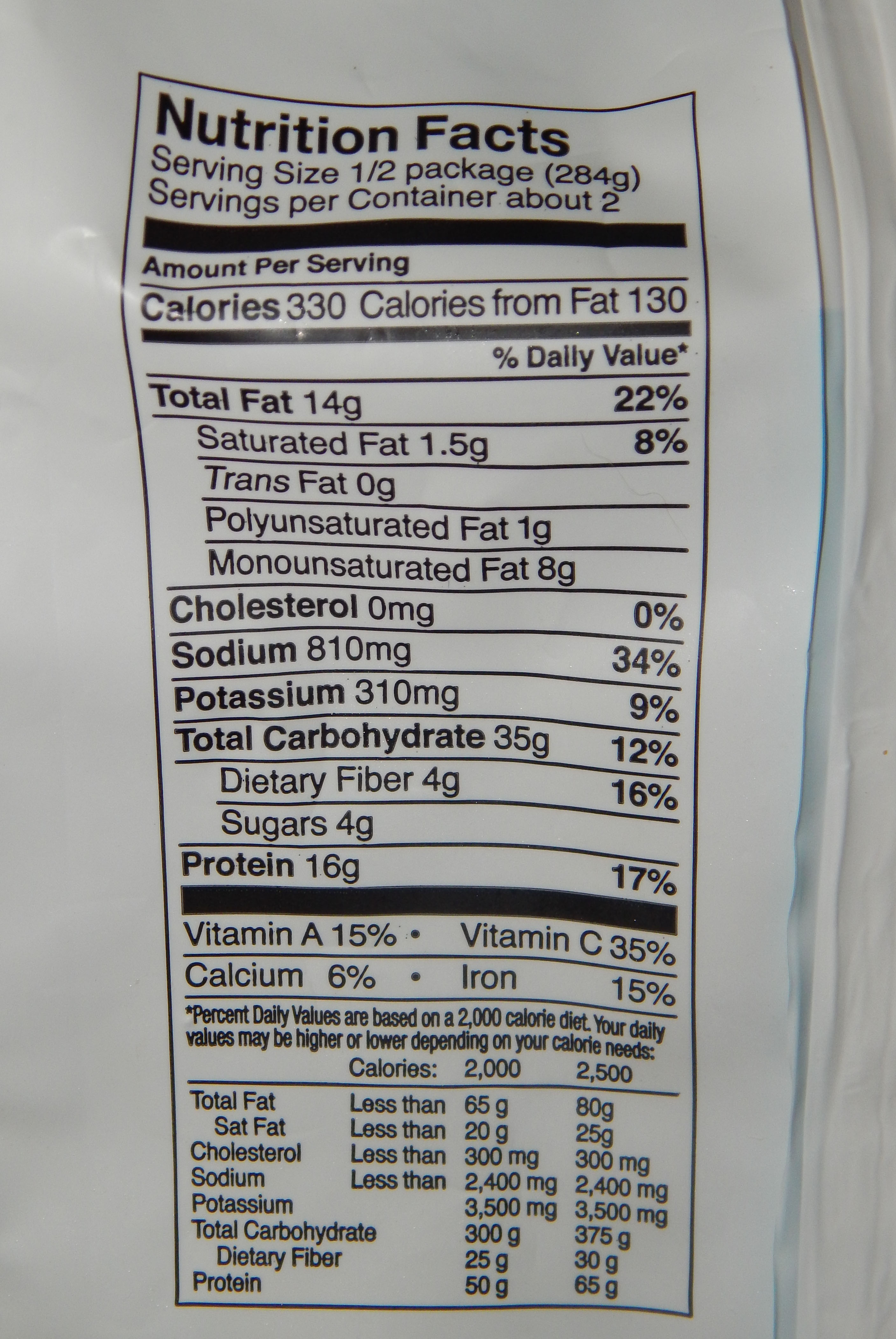 Gardein Chick'n Florentine Nutrition Facts