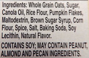 Nature Valley Pumpkin Spice Granola Bar Ingredients