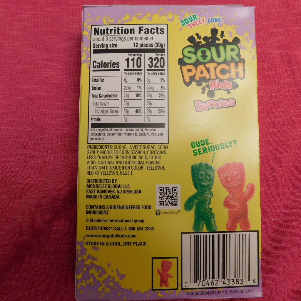 Sour Patch Kids Bunnies Nutritional Information
