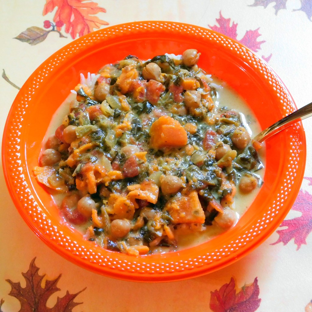 Cold Weather Chickpea, Spinach, and Sweet Potato Curry&nbsp;(Vegan)